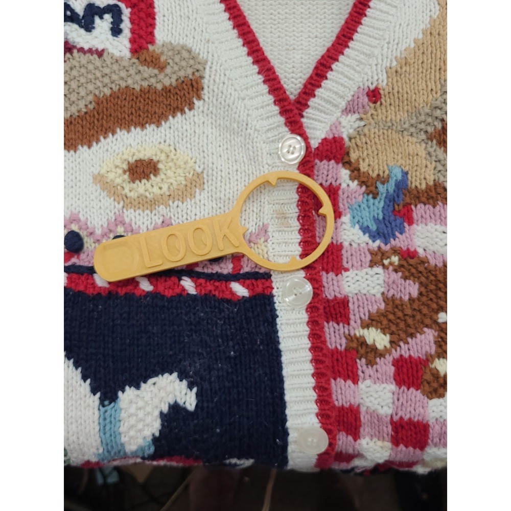 Vintage 1990s Knitted Sweater Vest Kitchen Theme Cottagecore Sz 2X Grandmacore - Picture 9 of 10